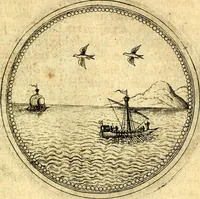 An illustration from Joachimi Camerarii Symbolorvm et emblematvm centvriæ tres. I. Ex herbis & stirpibus. II. Ex animalibus quadrupedibus. III. Ex volatilibus & insectis. Accessit noviter centvria IV. Ex aquatilibus & reptilibus. Cvm figvris æneis (1605)