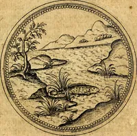 An illustration from Joachimi Camerarii Symbolorvm et emblematvm centvriæ tres. I. Ex herbis & stirpibus. II. Ex animalibus quadrupedibus. III. Ex volatilibus & insectis. Accessit noviter centvria IV. Ex aquatilibus & reptilibus. Cvm figvris æneis (1605)