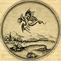 An illustration from Joachimi Camerarii Symbolorvm et emblematvm centvriæ tres. I. Ex herbis & stirpibus. II. Ex animalibus quadrupedibus. III. Ex volatilibus & insectis. Accessit noviter centvria IV. Ex aquatilibus & reptilibus. Cvm figvris æneis (1605)