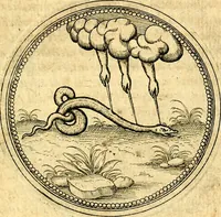 An illustration from Joachimi Camerarii Symbolorvm et emblematvm centvriæ tres. I. Ex herbis & stirpibus. II. Ex animalibus quadrupedibus. III. Ex volatilibus & insectis. Accessit noviter centvria IV. Ex aquatilibus & reptilibus. Cvm figvris æneis (1605)