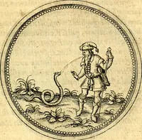 An illustration from Joachimi Camerarii Symbolorvm et emblematvm centvriæ tres. I. Ex herbis & stirpibus. II. Ex animalibus quadrupedibus. III. Ex volatilibus & insectis. Accessit noviter centvria IV. Ex aquatilibus & reptilibus. Cvm figvris æneis (1605)