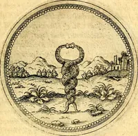 An illustration from Joachimi Camerarii Symbolorvm et emblematvm centvriæ tres. I. Ex herbis & stirpibus. II. Ex animalibus quadrupedibus. III. Ex volatilibus & insectis. Accessit noviter centvria IV. Ex aquatilibus & reptilibus. Cvm figvris æneis (1605)
