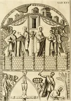 An illustration from Joannis Ciampini Romani, magistri brevium gratiae ... Opera, in tres tomos distributa : acesserunt eiusdem Ciampini opuscula quaedam selectiora : item appendix, seu notae, in quibus nonnulla post eius obitum innovata recensentur : ac demum auctoris vita, nunc primùm ipsius operibus addita (1747)