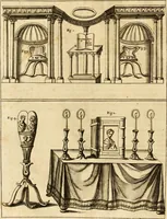 An illustration from Joannis Ciampini Romani, magistri brevium gratiae ... Opera, in tres tomos distributa : acesserunt eiusdem Ciampini opuscula quaedam selectiora : item appendix, seu notae, in quibus nonnulla post eius obitum innovata recensentur : ac demum auctoris vita, nunc primùm ipsius operibus addita (1747)