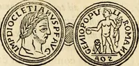 An illustration from Joannis Ciampini Romani, magistri brevium gratiae ... Opera, in tres tomos distributa : acesserunt eiusdem Ciampini opuscula quaedam selectiora : item appendix, seu notae, in quibus nonnulla post eius obitum innovata recensentur : ac demum auctoris vita, nunc primùm ipsius operibus addita (1747)
