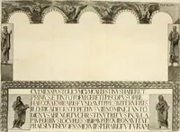 An illustration from Joannis Ciampini Romani, magistri brevium gratiae ... Opera, in tres tomos distributa : acesserunt eiusdem Ciampini opuscula quaedam selectiora : item appendix, seu notae, in quibus nonnulla post eius obitum innovata recensentur : ac demum auctoris vita, nunc primùm ipsius operibus addita (1747)