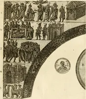 An illustration from Joannis Ciampini Romani, magistri brevium gratiae ... Opera, in tres tomos distributa : acesserunt eiusdem Ciampini opuscula quaedam selectiora : item appendix, seu notae, in quibus nonnulla post eius obitum innovata recensentur : ac demum auctoris vita, nunc primùm ipsius operibus addita (1747)