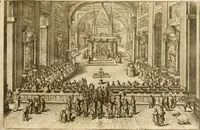An illustration from Joannis Ciampini Romani, magistri brevium gratiae ... Opera, in tres tomos distributa : acesserunt eiusdem Ciampini opuscula quaedam selectiora : item appendix, seu notae, in quibus nonnulla post eius obitum innovata recensentur : ac demum auctoris vita, nunc primùm ipsius operibus addita (1747)