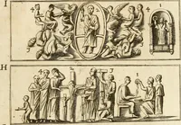 An illustration from Joannis Ciampini Romani, magistri brevium gratiae ... Opera, in tres tomos distributa : acesserunt eiusdem Ciampini opuscula quaedam selectiora : item appendix, seu notae, in quibus nonnulla post eius obitum innovata recensentur : ac demum auctoris vita, nunc primùm ipsius operibus addita (1747)