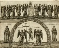 An illustration from Joannis Ciampini Romani, magistri brevium gratiae ... Opera, in tres tomos distributa : acesserunt eiusdem Ciampini opuscula quaedam selectiora : item appendix, seu notae, in quibus nonnulla post eius obitum innovata recensentur : ac demum auctoris vita, nunc primùm ipsius operibus addita (1747)