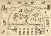 An illustration from Joannis Ciampini Romani, magistri brevium gratiae ... Opera, in tres tomos distributa : acesserunt eiusdem Ciampini opuscula quaedam selectiora : item appendix, seu notae, in quibus nonnulla post eius obitum innovata recensentur : ac demum auctoris vita, nunc primùm ipsius operibus addita (1747)