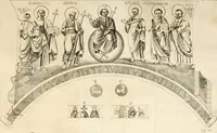 An illustration from Joannis Ciampini Romani, magistri brevium gratiae ... Opera, in tres tomos distributa : acesserunt eiusdem Ciampini opuscula quaedam selectiora : item appendix, seu notae, in quibus nonnulla post eius obitum innovata recensentur : ac demum auctoris vita, nunc primùm ipsius operibus addita (1747)