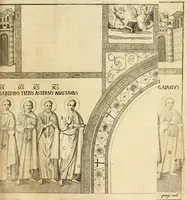 An illustration from Joannis Ciampini Romani, magistri brevium gratiae ... Opera, in tres tomos distributa : acesserunt eiusdem Ciampini opuscula quaedam selectiora : item appendix, seu notae, in quibus nonnulla post eius obitum innovata recensentur : ac demum auctoris vita, nunc primùm ipsius operibus addita (1747)