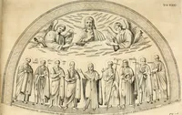 An illustration from Joannis Ciampini Romani, magistri brevium gratiae ... Opera, in tres tomos distributa : acesserunt eiusdem Ciampini opuscula quaedam selectiora : item appendix, seu notae, in quibus nonnulla post eius obitum innovata recensentur : ac demum auctoris vita, nunc primùm ipsius operibus addita (1747)