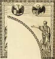 An illustration from Joannis Ciampini Romani, magistri brevium gratiae ... Opera, in tres tomos distributa : acesserunt eiusdem Ciampini opuscula quaedam selectiora : item appendix, seu notae, in quibus nonnulla post eius obitum innovata recensentur : ac demum auctoris vita, nunc primùm ipsius operibus addita (1747)