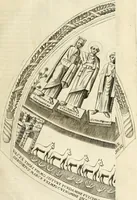 An illustration from Joannis Ciampini Romani, magistri brevium gratiae ... Opera, in tres tomos distributa : acesserunt eiusdem Ciampini opuscula quaedam selectiora : item appendix, seu notae, in quibus nonnulla post eius obitum innovata recensentur : ac demum auctoris vita, nunc primùm ipsius operibus addita (1747)
