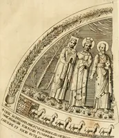 An illustration from Joannis Ciampini Romani, magistri brevium gratiae ... Opera, in tres tomos distributa : acesserunt eiusdem Ciampini opuscula quaedam selectiora : item appendix, seu notae, in quibus nonnulla post eius obitum innovata recensentur : ac demum auctoris vita, nunc primùm ipsius operibus addita (1747)