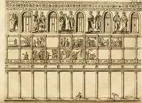 An illustration from Joannis Ciampini Romani, magistri brevium gratiae ... Opera, in tres tomos distributa : acesserunt eiusdem Ciampini opuscula quaedam selectiora : item appendix, seu notae, in quibus nonnulla post eius obitum innovata recensentur : ac demum auctoris vita, nunc primùm ipsius operibus addita (1747)