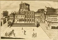 An illustration from Joannis Ciampini Romani, magistri brevium gratiae ... Opera, in tres tomos distributa : acesserunt eiusdem Ciampini opuscula quaedam selectiora : item appendix, seu notae, in quibus nonnulla post eius obitum innovata recensentur : ac demum auctoris vita, nunc primùm ipsius operibus addita (1747)