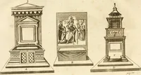 An illustration from Joannis Ciampini Romani, magistri brevium gratiae ... Opera, in tres tomos distributa : acesserunt eiusdem Ciampini opuscula quaedam selectiora : item appendix, seu notae, in quibus nonnulla post eius obitum innovata recensentur : ac demum auctoris vita, nunc primùm ipsius operibus addita (1747)