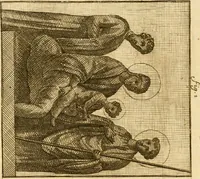 An illustration from Joannis Ciampini Romani, magistri brevium gratiae ... Opera, in tres tomos distributa : acesserunt eiusdem Ciampini opuscula quaedam selectiora : item appendix, seu notae, in quibus nonnulla post eius obitum innovata recensentur : ac demum auctoris vita, nunc primùm ipsius operibus addita (1747)