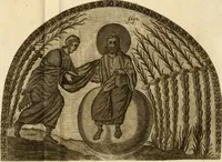 An illustration from Joannis Ciampini Romani, magistri brevium gratiae ... Opera, in tres tomos distributa : acesserunt eiusdem Ciampini opuscula quaedam selectiora : item appendix, seu notae, in quibus nonnulla post eius obitum innovata recensentur : ac demum auctoris vita, nunc primùm ipsius operibus addita (1747)