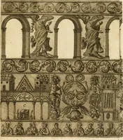 An illustration from Joannis Ciampini Romani, magistri brevium gratiae ... Opera, in tres tomos distributa : acesserunt eiusdem Ciampini opuscula quaedam selectiora : item appendix, seu notae, in quibus nonnulla post eius obitum innovata recensentur : ac demum auctoris vita, nunc primùm ipsius operibus addita (1747)