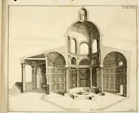An illustration from Joannis Ciampini Romani, magistri brevium gratiae ... Opera, in tres tomos distributa : acesserunt eiusdem Ciampini opuscula quaedam selectiora : item appendix, seu notae, in quibus nonnulla post eius obitum innovata recensentur : ac demum auctoris vita, nunc primùm ipsius operibus addita (1747)