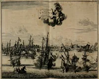 An illustration from Johan Nieuhofs Gedenkweerdige Brasiliaense zee- en lant- reize. : Behelzende al het geen op dezelve is voorgevallen. Beneffens een bondige beschrijving van gantsche Neerlants Brasil, zoo van lantschappen, steden, dieren, gewassen, als draghten, zeden en godsdienst der inwoonders: en ��inzonderheit ein wijtloopig verhael der merkwaardigste voorvallen en geschiedenissen, die zich, geduurende zijn negenjarigh verblijf in Brasil, in d'oorlogen en opstant der Portugesen tegen d'onzen, zich sedert het jaer 1640. tot 1649. hebben toegedragen. Door gaens verçiert met verscheide afbeeldingen, na't leven aldaer getekent (1682)