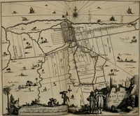 An illustration from Johan Nieuhofs Gedenkweerdige Brasiliaense zee- en lant- reize. : Behelzende al het geen op dezelve is voorgevallen. Beneffens een bondige beschrijving van gantsche Neerlants Brasil, zoo van lantschappen, steden, dieren, gewassen, als draghten, zeden en godsdienst der inwoonders: en ��inzonderheit ein wijtloopig verhael der merkwaardigste voorvallen en geschiedenissen, die zich, geduurende zijn negenjarigh verblijf in Brasil, in d'oorlogen en opstant der Portugesen tegen d'onzen, zich sedert het jaer 1640. tot 1649. hebben toegedragen. Door gaens verçiert met verscheide afbeeldingen, na't leven aldaer getekent (1682)
