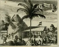 Picture 62 of 91 from Johan Nieuhofs Gedenkweerdige Brasiliaense zee- en lant- reize. : Behelzende al het geen op dezelve is voorgevallen. Beneffens een bondige beschrijving van gantsche Neerlants Brasil, zoo van lantschappen, steden, dieren, gewassen, als draghten, zeden en godsdienst der inwoonders: en ��inzonderheit ein wijtloopig verhael der merkwaardigste voorvallen en geschiedenissen, die zich, geduurende zijn negenjarigh verblijf in Brasil, in d'oorlogen en opstant der Portugesen tegen d'onzen, zich sedert het jaer 1640. tot 1649. hebben toegedragen. Door gaens verçiert met verscheide afbeeldingen, na't leven aldaer getekent (1682), leaf 530