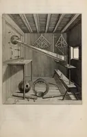 An illustration from Johannis Hevelii Selenographia, sive, Lunae descriptio : atque accurata, tam macularum ejus, quam motuum diversorum, aliarumque omnium vicissitudinum, phasiumque, telescopii ope deprehensarum, delineatio in quâ simul caeterorum omnium planetarum nativa facies, variaeque observationes, praesertim autem macularum solarium, atque jovialium, tubospicillo acquisitae, figuris accuratissimè aeri incisis, sub aspectum ponuntur : nec non quamplurimae astronomicae, opticae, physicaeque quaestiones proponuntur atque resolvuntur : addita est, lentes expoliendi nova ratio : ut et telescopia diversa construendi, et experiendi, horumq; adminiculo, varias observationes coelestes, inprimis quidem eclipsium, cùm solarium, tum lunarium, exquisitè instituendi, itemq diametros stellarum veras, viâ infallibili, determinandi methodus : eoq; quicquid praeterea circa ejusmodi observationes animadverti debet, perspicuè explicatur. -- (1647)