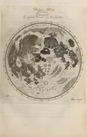 An illustration from Johannis Hevelii Selenographia, sive, Lunae descriptio : atque accurata, tam macularum ejus, quam motuum diversorum, aliarumque omnium vicissitudinum, phasiumque, telescopii ope deprehensarum, delineatio in quâ simul caeterorum omnium planetarum nativa facies, variaeque observationes, praesertim autem macularum solarium, atque jovialium, tubospicillo acquisitae, figuris accuratissimè aeri incisis, sub aspectum ponuntur : nec non quamplurimae astronomicae, opticae, physicaeque quaestiones proponuntur atque resolvuntur : addita est, lentes expoliendi nova ratio : ut et telescopia diversa construendi, et experiendi, horumq; adminiculo, varias observationes coelestes, inprimis quidem eclipsium, cùm solarium, tum lunarium, exquisitè instituendi, itemq diametros stellarum veras, viâ infallibili, determinandi methodus : eoq; quicquid praeterea circa ejusmodi observationes animadverti debet, perspicuè explicatur. -- (1647)