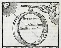 An illustration from Johannis Petri Erici in ejusdem Principio philologico promissa Anthrōpoglōttogonia, sive, Humanae linguae genesis partis primae, tomus primus : ubi de particulis quibusdam, & imprimis de pronominibus tam Graecis, quàm Hebraicis & Latinis : nec non iis, quae his accidunt, agitur : tum diversorum etiam idiomatum glossemata non pauca, quae indagatorem hactenus desiderarunt, evidenti etymologiâ resolvuntur & dilucidantur (1697)