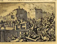 Picture 24 of 32 from Joh[ann] Lodew[ijck] Gottfrieds Historische kronyck; : vervattende een nauwkeurige en volkomene beschrijvingh der aldergedenck waerdigste geschiedenissen des weerelds, van den aenvangh der Scheppingh tot op't jaer Christi 1576. In een nette ordre gebragt na de verdeelingh der vier monarchien, en de bondighste jaer-rekeningh. Op nieuws vertaeld na den derden vermeerderden druck, met byvoegingh van de Historie der Reformatie in Duytschland: en een volkoomen bladwijser aller voornaemste saecken, (1698), leaf 585