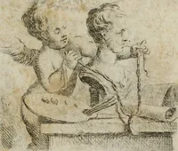 An illustration from Joh. Caspar Füesslins Geschichte der besten Künstler in der Schweitz : nebst ihren Bildnissen (1769)