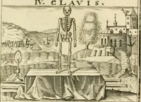 Picture 54 of 75 from Jo. Jacobi Mangeti, medicinae doctoris et sereniss. ac potentiss. regis Prussiae archiatri, Bibliotheca chemica curiosa, seu, Rerum ad alchemiam pertinetium thesaurus instructissimus : quo non tantùm artis auriferae, ac scriptorum in ea nobiliorum historia traditur : lapidis veritas argumentis & experimentis innumeris, immò & juris consultorum judiciis evincitur : termini obscuriores explicantur : cautiones contra impostores & difficultates in tinctura universali conficienda occurrentes, declarantur : verùm etiam tractatus omnes virorum celebriorum, qui in magno sudarunt elixyre, quíque ab ipso Hermete, ut dicitur, Trismegisto, ad nostra usque tempora de chrysopoea scripserunt, cum praecipuis suis commentariis, concinno ordine dispositi exhibentur. Ad quorum omnium illustrationem additae sunt quamplurimae figurae aeneae (1702), leaf 1414