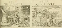 An illustration from Jo. Jacobi Mangeti, medicinae doctoris et sereniss. ac potentiss. regis Prussiae archiatri, Bibliotheca chemica curiosa, seu, Rerum ad alchemiam pertinetium thesaurus instructissimus : quo non tantùm artis auriferae, ac scriptorum in ea nobiliorum historia traditur : lapidis veritas argumentis & experimentis innumeris, immò & juris consultorum judiciis evincitur : termini obscuriores explicantur : cautiones contra impostores & difficultates in tinctura universali conficienda occurrentes, declarantur : verùm etiam tractatus omnes virorum celebriorum, qui in magno sudarunt elixyre, quíque ab ipso Hermete, ut dicitur, Trismegisto, ad nostra usque tempora de chrysopoea scripserunt, cum praecipuis suis commentariis, concinno ordine dispositi exhibentur. Ad quorum omnium illustrationem additae sunt quamplurimae figurae aeneae (1702)