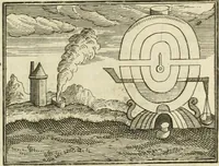 An illustration from Jo. Jacobi Mangeti, medicinae doctoris et sereniss. ac potentiss. regis Prussiae archiatri, Bibliotheca chemica curiosa, seu, Rerum ad alchemiam pertinetium thesaurus instructissimus : quo non tantùm artis auriferae, ac scriptorum in ea nobiliorum historia traditur : lapidis veritas argumentis & experimentis innumeris, immò & juris consultorum judiciis evincitur : termini obscuriores explicantur : cautiones contra impostores & difficultates in tinctura universali conficienda occurrentes, declarantur : verùm etiam tractatus omnes virorum celebriorum, qui in magno sudarunt elixyre, quíque ab ipso Hermete, ut dicitur, Trismegisto, ad nostra usque tempora de chrysopoea scripserunt, cum praecipuis suis commentariis, concinno ordine dispositi exhibentur. Ad quorum omnium illustrationem additae sunt quamplurimae figurae aeneae (1702)