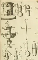 An illustration from Jo. Jacobi Mangeti, medicinae doctoris et sereniss. ac potentiss. regis Prussiae archiatri, Bibliotheca chemica curiosa, seu, Rerum ad alchemiam pertinetium thesaurus instructissimus : quo non tantùm artis auriferae, ac scriptorum in ea nobiliorum historia traditur : lapidis veritas argumentis & experimentis innumeris, immò & juris consultorum judiciis evincitur : termini obscuriores explicantur : cautiones contra impostores & difficultates in tinctura universali conficienda occurrentes, declarantur : verùm etiam tractatus omnes virorum celebriorum, qui in magno sudarunt elixyre, quíque ab ipso Hermete, ut dicitur, Trismegisto, ad nostra usque tempora de chrysopoea scripserunt, cum praecipuis suis commentariis, concinno ordine dispositi exhibentur. Ad quorum omnium illustrationem additae sunt quamplurimae figurae aeneae (1702)