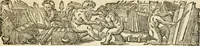 An illustration from Jo. Jacobi Mangeti, medicinae doctoris et sereniss. ac potentiss. regis Prussiae archiatri, Bibliotheca chemica curiosa, seu, Rerum ad alchemiam pertinetium thesaurus instructissimus : quo non tantùm artis auriferae, ac scriptorum in ea nobiliorum historia traditur : lapidis veritas argumentis & experimentis innumeris, immò & juris consultorum judiciis evincitur : termini obscuriores explicantur : cautiones contra impostores & difficultates in tinctura universali conficienda occurrentes, declarantur : verùm etiam tractatus omnes virorum celebriorum, qui in magno sudarunt elixyre, quíque ab ipso Hermete, ut dicitur, Trismegisto, ad nostra usque tempora de chrysopoea scripserunt, cum praecipuis suis commentariis, concinno ordine dispositi exhibentur. Ad quorum omnium illustrationem additae sunt quamplurimae figurae aeneae (1702)