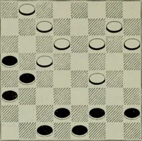 An illustration from Jordan vs. Banks match games for a purse of $1,000.00 and the restricted world's checker championship (1914)