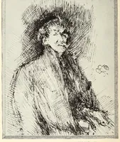 An illustration from The Joseph and Elizabeth Robins Pennell collection of Whistleriana shown in Division of prints, Library of Congress, southwest pavilion; (1921)
