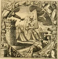 An illustration from Josephi felicissimi quondam, et gloriossisimi in Aegypto proregis polymita : variis liciorum coloribus distincta diversisque picturarum figuris illustrata : hoc est, virtutum regiarum in pluribus olim clarissimisque principibus laudatarum symmetria in unum, absolutumque ornatum animi coronis nati concinnata, et Josepho primo Leopoldi I. caesaris filio in Romanorum regem felicibus auspiciis nuper inaugurato : ab Archiducali, Caesareo, et Academico Societ. Jesu collegio Graecii in obsequiosae gratulationis argumentum demississimè oblata (1690)