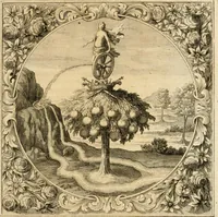 Picture 7 of 22 from Josephi felicissimi quondam, et gloriossisimi in Aegypto proregis polymita : variis liciorum coloribus distincta diversisque picturarum figuris illustrata : hoc est, virtutum regiarum in pluribus olim clarissimisque principibus laudatarum symmetria in unum, absolutumque ornatum animi coronis nati concinnata, et Josepho primo Leopoldi I. caesaris filio in Romanorum regem felicibus auspiciis nuper inaugurato : ab Archiducali, Caesareo, et Academico Societ. Jesu collegio Graecii in obsequiosae gratulationis argumentum demississimè oblata (1690), leaf 38