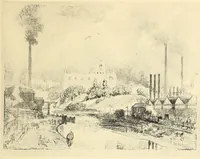Picture 11 of 11 from Joseph Pennell's pictures of war work in England, reproductions of a series of drawings and lithographs of the munition works made by him with the permission and authority of the British government (1917), leaf 203