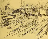An illustration from Joseph Pennell's pictures of the Panama canal: reproductions of a series of lithographs made by him on the isthmus of Panama, January-March, 1912 (1912)