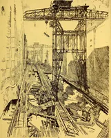 An illustration from Joseph Pennell's pictures of the Panama canal: reproductions of a series of lithographs made by him on the isthmus of Panama, January-March, 1912 (1912)