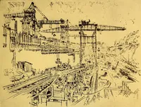 An illustration from Joseph Pennell's pictures of the Panama canal: reproductions of a series of lithographs made by him on the isthmus of Panama, January-March, 1912 (1912)