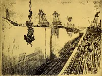 Picture 3 of 31 from Joseph Pennell's pictures of the Panama canal: reproductions of a series of lithographs made by him on the isthmus of Panama, January-March, 1912 (1912), leaf 30